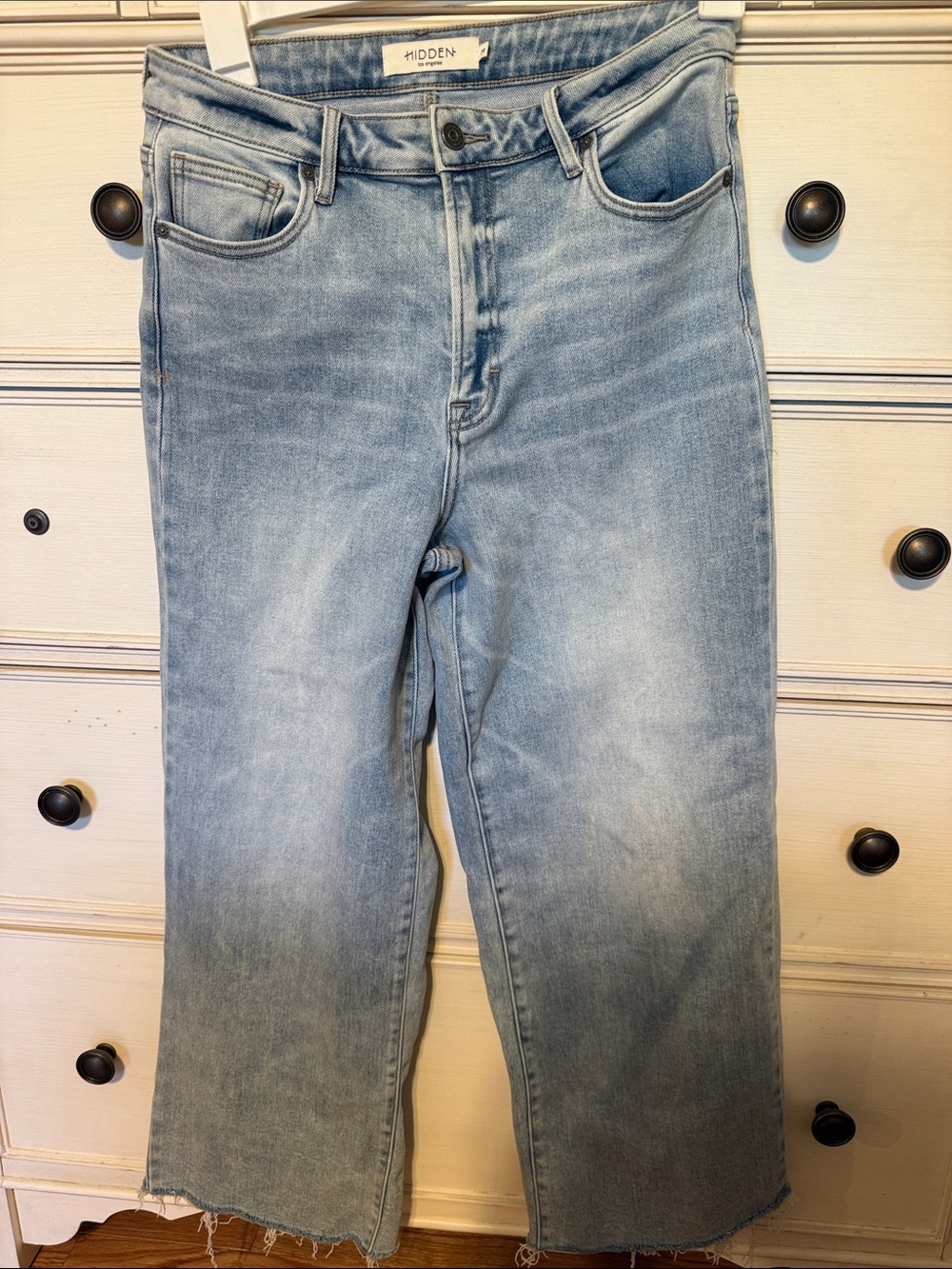 Hidden Light Wash Straight Jeans for Women - Light Blue